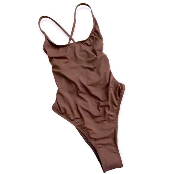 Strappy Back One Piece Swimsuit - Picture 1 of 8